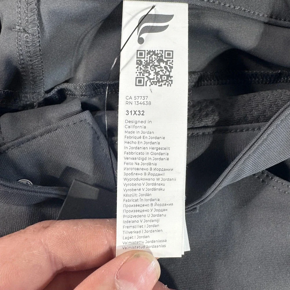 Fabletics Mens The‎ Only Pant Performance Stretch Commuter Trousers 31x32 NWT
